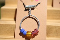 Viking Age Pansexual Pride Beaded Wire Pendant