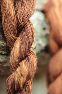 Variegated Brown Walnut Dyed Wool Thread for Embroidery, Tablet & Tapestry Weaving, Braiding, Etc