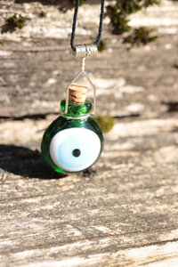 Protect My Health Evil Eye Bottle Pendant