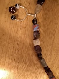 Mostly PURPLE Viking Style Glass Amethyst and Quartz Necklace With Pendant Treasure Bead Festoons Swags Strands Medieval Dark Ages SCA
