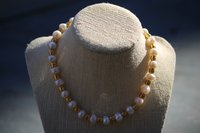 Pearl and Brass Necklace Inspired by Ancient Rome Greece Egypt for Personal Adornment Historical Interpretation SCA LARP Renn Faire