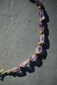 Amethyst and Brass Necklace Inspired by Ancient Egypt Greece Rome for Personal Adornment Historical Interpretation SCA LARP