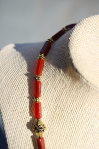 Carnelian and Brass Necklace Inspired by Ancient Egypt Greece Rome for Personal Adornment Historical Interpretation SCA LARP