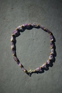 Amethyst and Brass Necklace Inspired by Ancient Egypt Greece Rome for Personal Adornment Historical Interpretation SCA LARP
