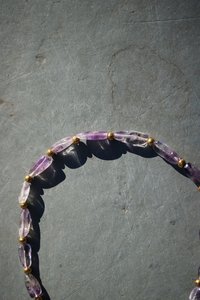 Amethyst and Brass Necklace Inspired by Ancient Egypt Greece Rome for Personal Adornment Historical Interpretation SCA LARP