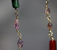 Rainbow of Gems Imperial Roman to Early Byzantine Multi-Gem Necklace Reenactment Ancient Living History SCA Witchy Vibes Metaphysical