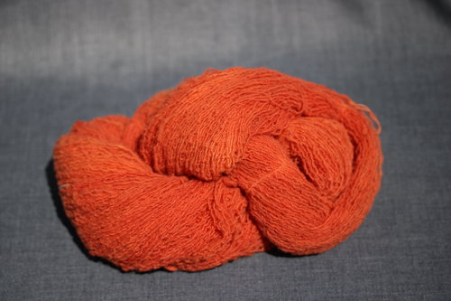 Madder Red Handspun Wool Naturally Dyed Crimpy Singles Yarn