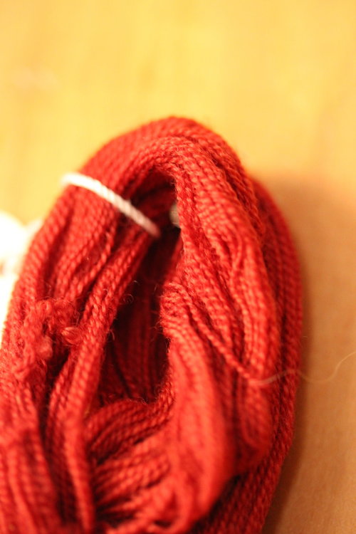Red Madder Dyed Wool Thread for Weaving and Embroidery