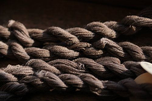 Charcoal Black Plant Dyed Wool Thread Roman Style