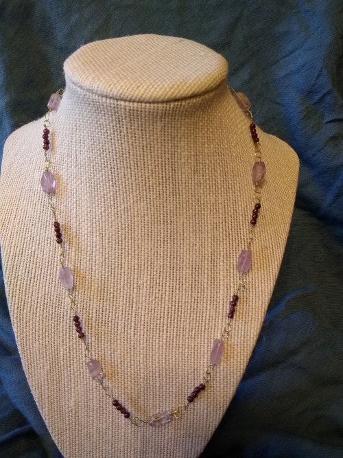 Ancient Imperial Roman Amethyst and Garnet Necklace Byzantine Style