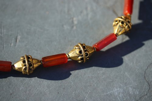 Carnelian and Brass Bracelet Inspired by Ancient Egypt Greece Rome for Personal Adornment Historical Interpretation SCA LARP
