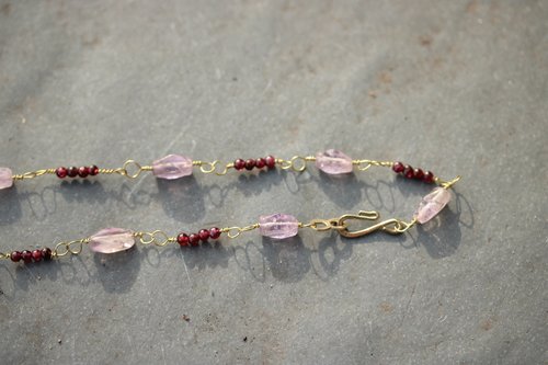 Ancient Imperial Roman Amethyst and Garnet Necklace Byzantine Style