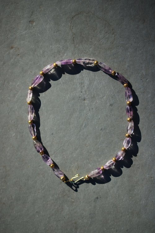 Amethyst and Brass Necklace Inspired by Ancient Egypt Greece Rome for Personal Adornment Historical Interpretation SCA LARP