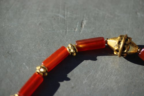 Carnelian and Brass Bracelet Inspired by Ancient Egypt Greece Rome for Personal Adornment Historical Interpretation SCA LARP