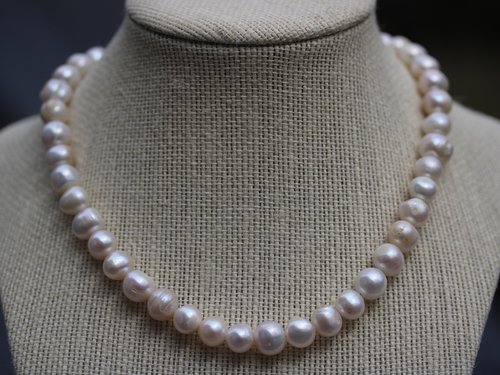 9-12mm Freshwater Pearl Necklace For Living History or Modern Wear Ancient Roman, Renaissance, Victorian, SCA, LARP, 1950s, Medieval, Femme