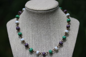 Genderqueer Pride Necklace with Simple Glass Beads