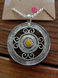 Reversible Pewter and "Amber" Pendant #2