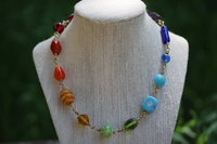 Gemstone and Glass Rainbow PRIDE Necklace