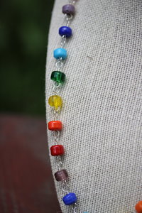 One of a Kind Rainbow Queer Pride Necklace with Glass Beads 