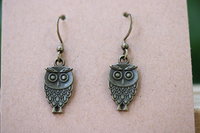 Owl See You Around Silver or Antique Brass Earrings
