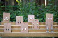 Simple Purple Glass Dangle Earrings