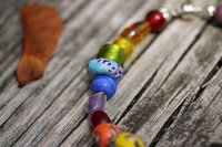 Rainbow Recycled, Lampwork, and Foiled Glass Beaded Bracelet/Anklet