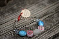 Trans Pride Glass and Stone Beaded Bracelet or Anklet