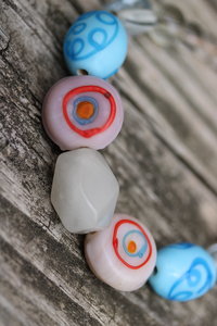 Trans Pride Glass and Stone Beaded Bracelet or Anklet