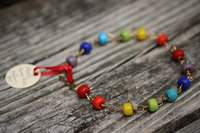 Rainbow Beaded Chain Anklet/Choker PJ003