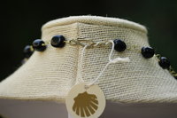 Hefty Fluorite and Onyx Beaded Chain Necklace for Healing, Protection, and Mental Strength
