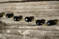 Hefty Fluorite and Onyx Beaded Chain Necklace for Healing, Protection, and Mental Strength