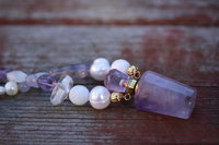 Amethyst Bottle Diviner's Charm Amulet Necklace - Wise Interpretations Gemstone Mix