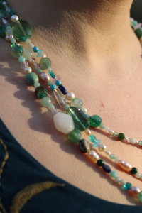 Rivers of Paradise Triple-Strand Multi Gem Necklace