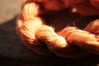 Orange Wool Thread Dyed with Madder and Weld for Weaving and Embroidery