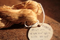 Pale Ginger Iron-Dyed Wool Thread for Weaving and Embroidery