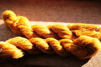 Deep Gold Mushroom Dyed Wool Thread/Yarn for Embroidery, Tapestry, Lucet, Tablet Weaving, Etc