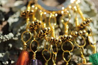 Multi-Colored Gemstone Earrings Byzantine Style