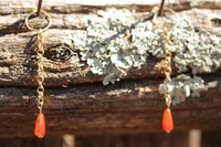 Carnelian Dangle Earrings Inspired By Ancient Rome/Byzantine Empire