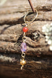 Carnelian and Amethyst Dangle Earrings Inspired By Ancient Rome/Byzantine Empire