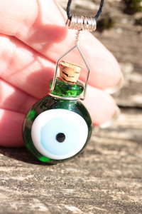 Protect My Health Evil Eye Bottle Pendant