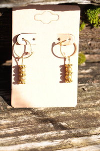Golden Dangle Hoop Earrings Inspired by Ancient Artifacts