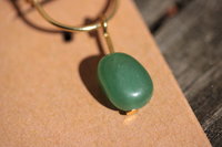 Green Aventurine Dangle Hoop Earrings Inspired by Ancient Earrings