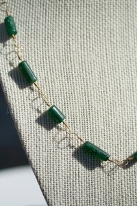 Imperial Roman Emerald Green Aventurine Beaded Chain Necklace Portrait Interpretation Reproduction Available in Multiple Sizes