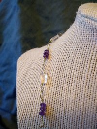 Delicate Ancient Imperial Roman Amethyst and Clear Quartz Rock Crystal Necklace Byzantine Style