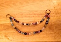 Double Strand, Mostly PURPLE Viking Style Glass Amethyst and Quartz Treasure Bead Festoons Swags Strands Medieval Dark Ages SCA