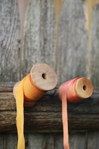 Naturally Dyed Orange Silk Ribbon 1" 24mm Wide Dyed with Madder Root and Weld Plant Historical Ancient Medieval Historical Color