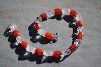 Viking Age Reproduction Necklace or Festoon of Faceted Carnelian and Rock Crystal Quartz