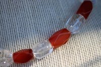 Viking Age Reproduction Necklace or Festoon of Faceted Carnelian and Rock Crystal Quartz