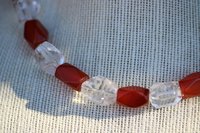 Viking Age Reproduction Necklace or Festoon of Faceted Carnelian and Rock Crystal Quartz