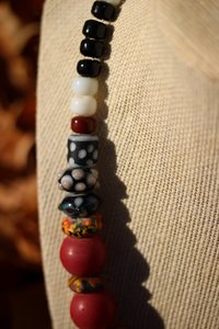 Statement Necklace Bold Glass Made With Vintage Deadstock, Modern Lampwork, and African Recycled Glass Beads from Ghana